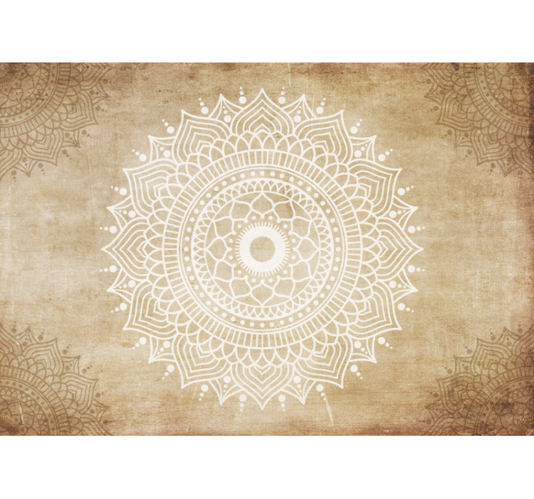 Oud papier getextureerd Fotobehang mandala - TenStickers