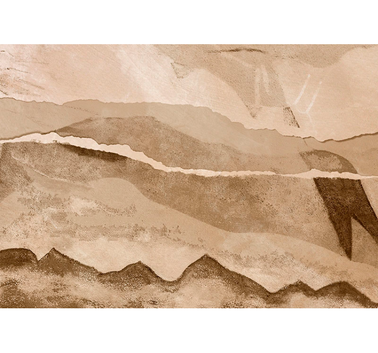 Stroken papier Beige foto behang - TenStickers