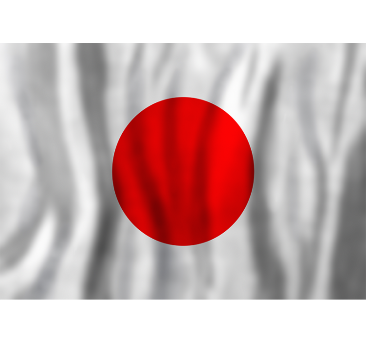 Japanse vlag fotobehang stad - TenStickers