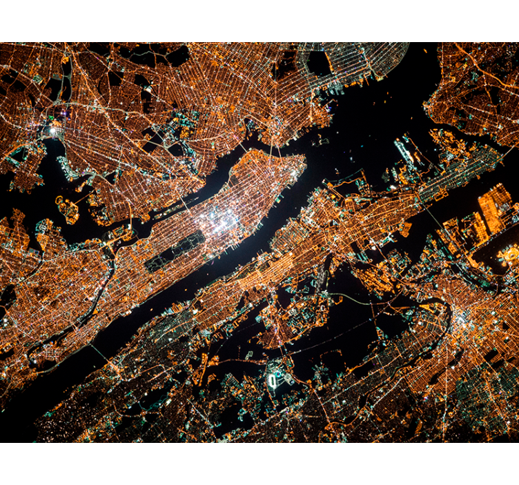 Stedelijke luchtverlichting foto behang New York - TenStickers