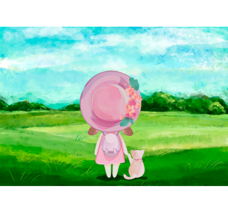 Pastorale fantasiescène foto behang kinderkamer - TenStickers