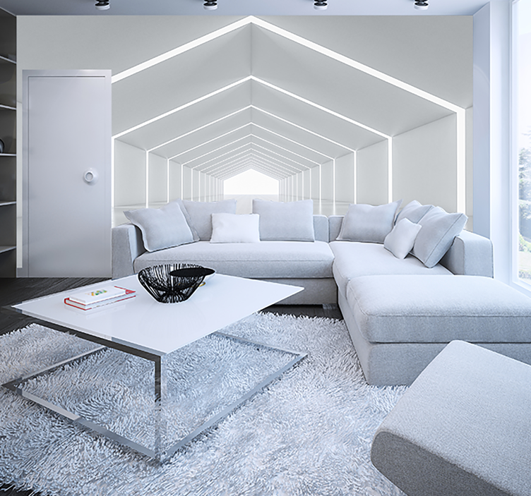 3d fotobehang hal in het wit - TenStickers