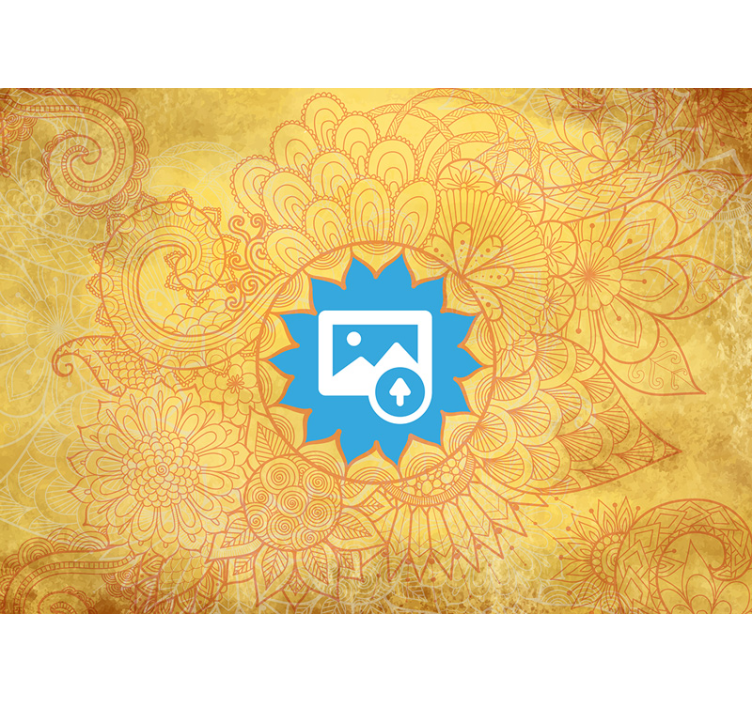 Gele yoga mandala fotobehang - TenStickers