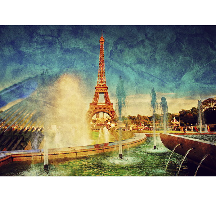 Parijs bij nacht Fotobehang Parijs - TenStickers