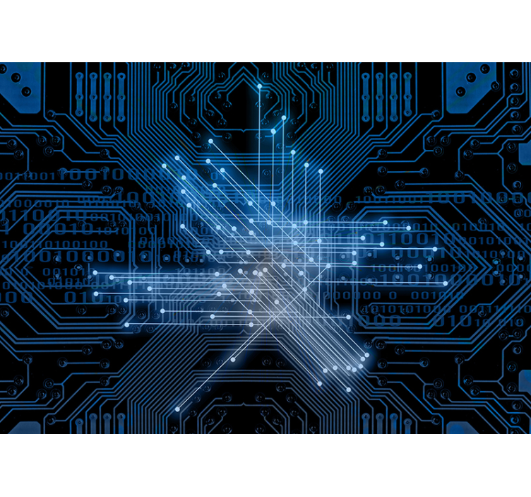 Circuits lichtstromen abstract fotobehang - TenStickers