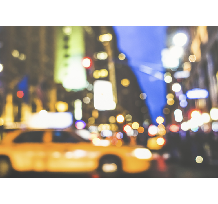 Drukke stedelijke nacht fotobehang steden en landen - TenStickers