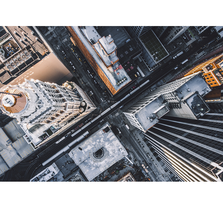 Fotobehang steden en landen luchtfoto stadsgezicht - TenStickers