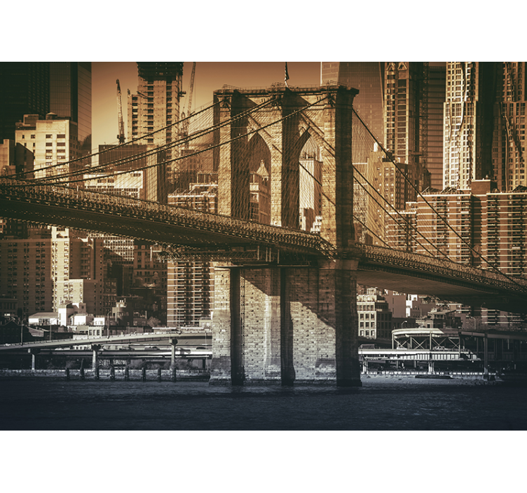 Foto behang new york brooklyn bridge luchtfoto - TenStickers