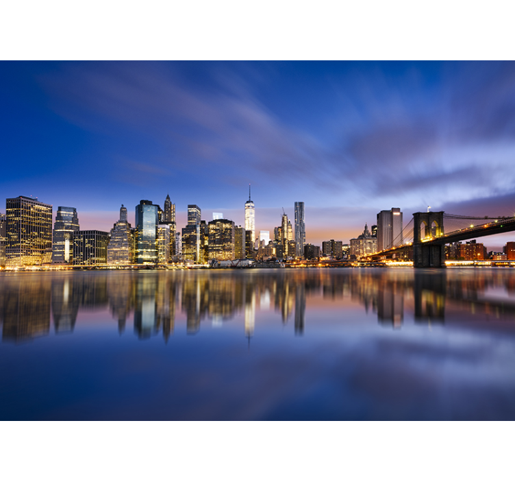 Foto behang new york skyline reflectie - TenStickers