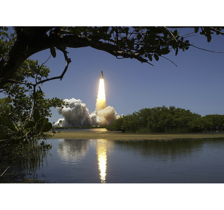 Foto behang ruimte raketlancering uitzicht - TenStickers