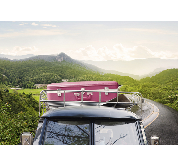 Vintage koffer avontuur fotobehang voertuigen - TenStickers