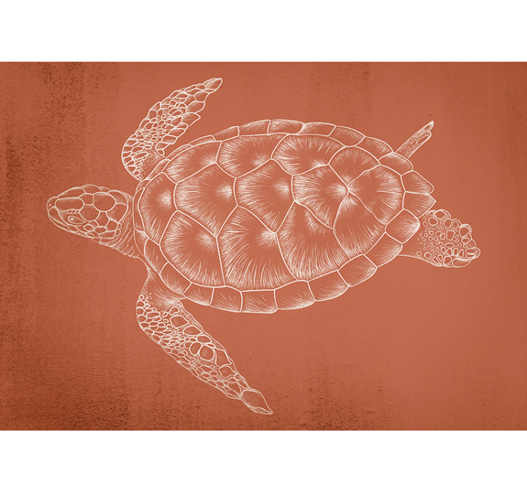 Fotobehang dieren zeeschildpad illustratie - TenStickers