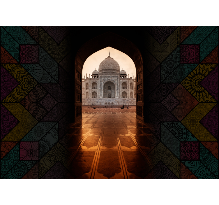 Fotobehang steden en landen taj mahal uitzicht - TenStickers