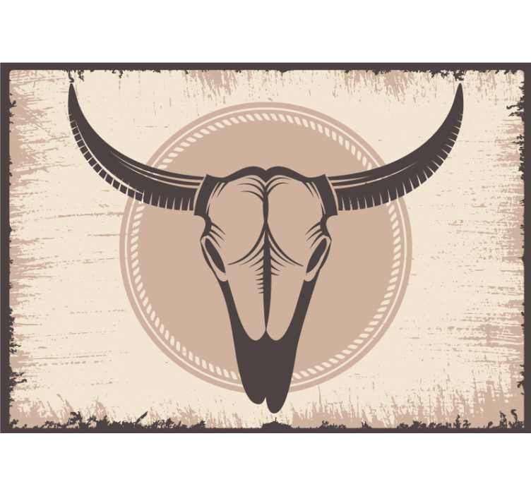 Fotobehang woonkamer buffalo skulldesign - TenStickers