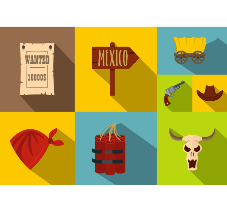 Foto behang kinderkamer wanted mexico thema - TenStickers