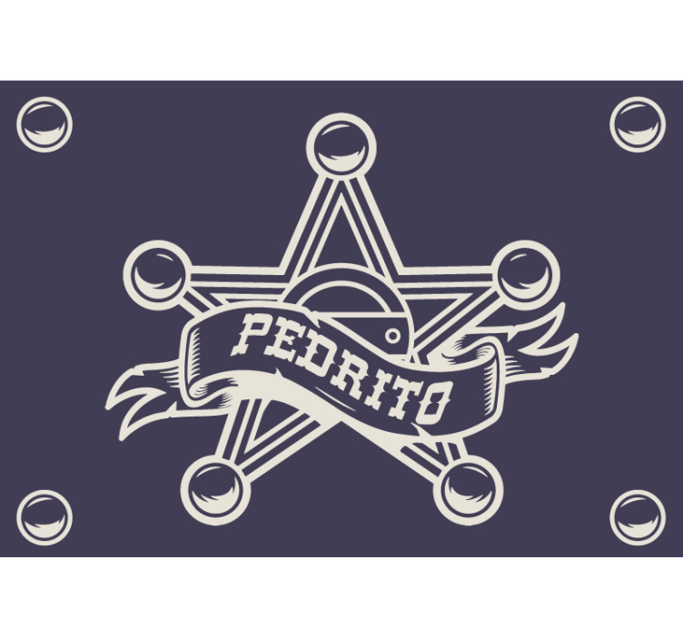 Foto behang kinderkamer met sheriff badge maatwerk - TenStickers