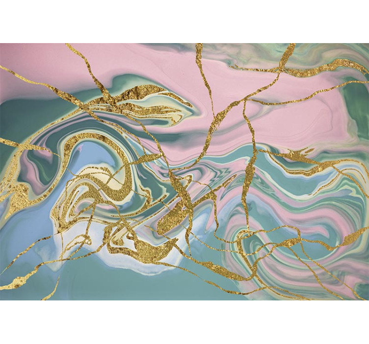 Abstract fotobehang gouden draaiend patroon - TenStickers