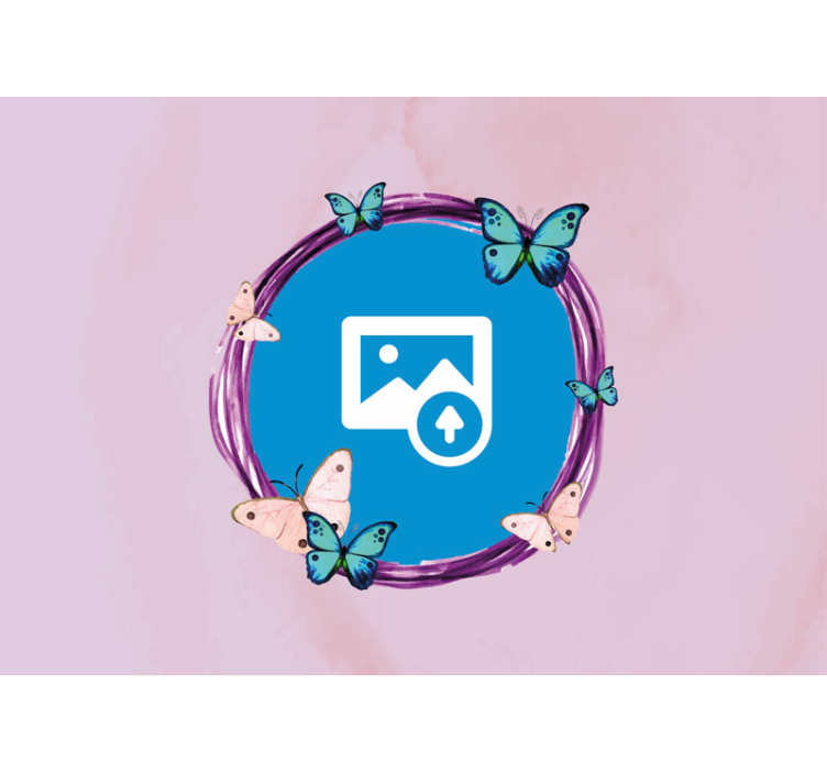 Fotobehang bloemen zonnebloem met vlinders - TenStickers