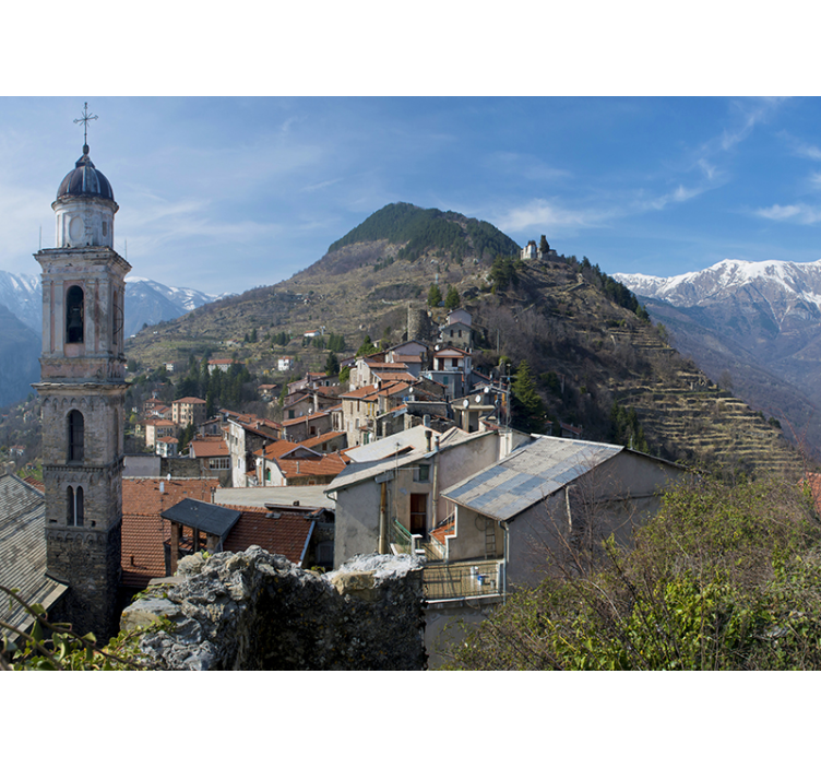 Fotobehang muziek acoustic guitar landschap - TenStickers