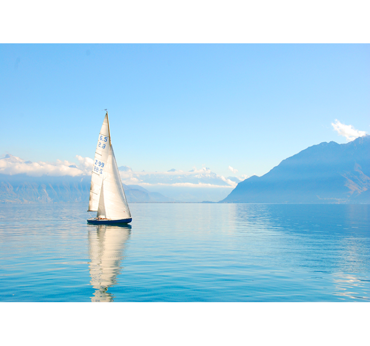 Fotobehang zee Oceaan met zeilboten - TenStickers