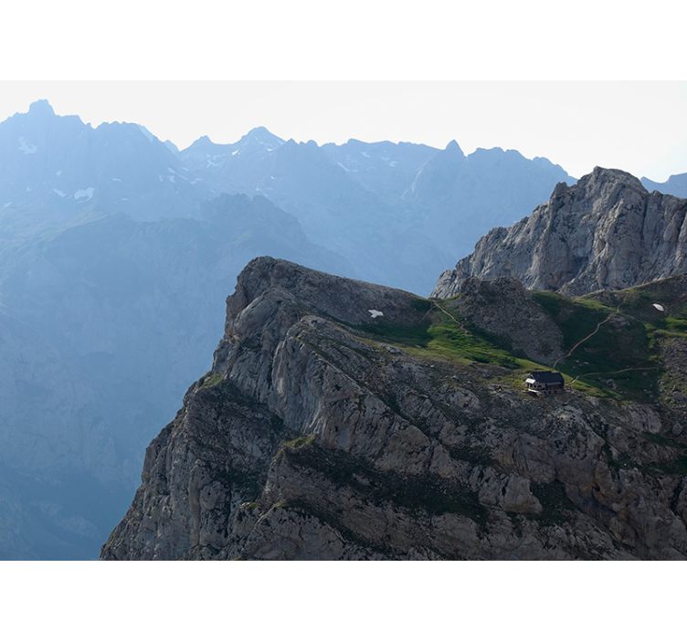 Groots berguitzicht foto behang bergen - TenStickers