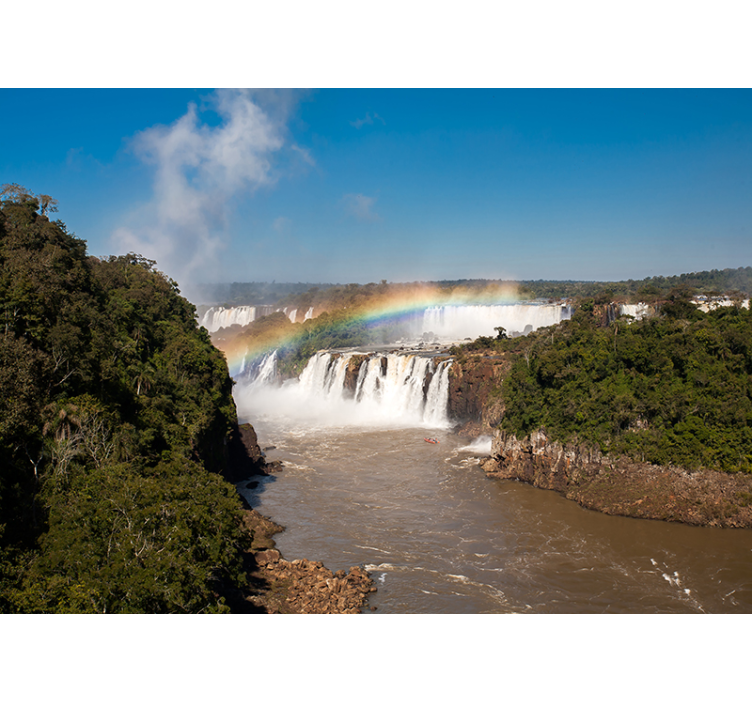 Iguazu watervallen regenboog foto behang bergen - TenStickers