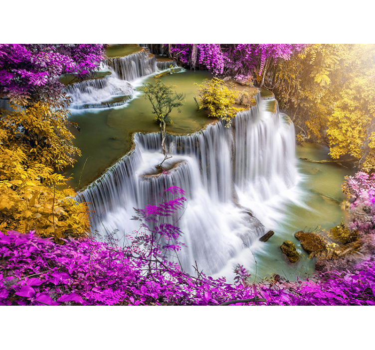 Foto behang natuur stromende waterval scene - TenStickers