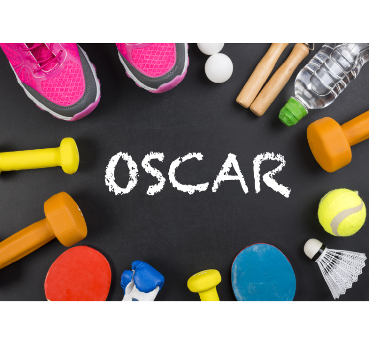 Abstract fotobehang fitness essentials display - TenStickers