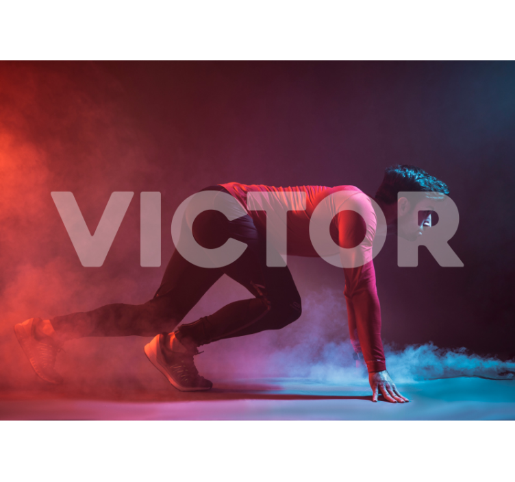 Dynamisch hardlopersilhouet fotobehang mensen - TenStickers