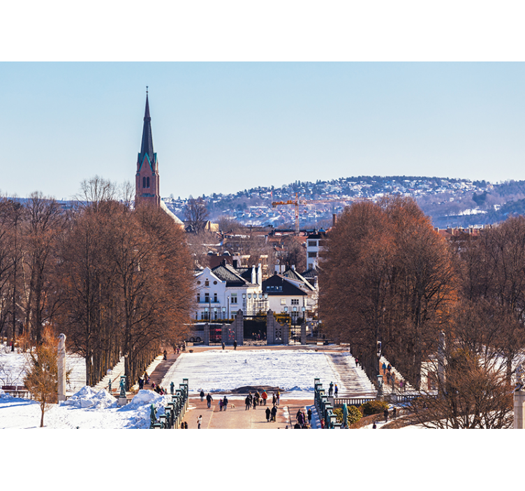 Schilderachtige stadsstraat fotobehang steden en landen - TenStickers
