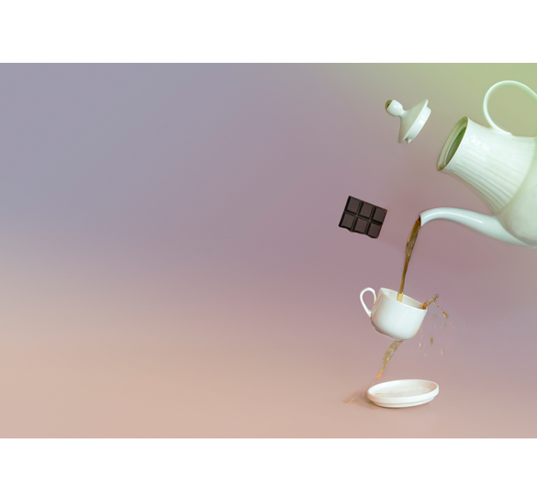 Fotobehang eetkamer zwevende theemomenten - TenStickers