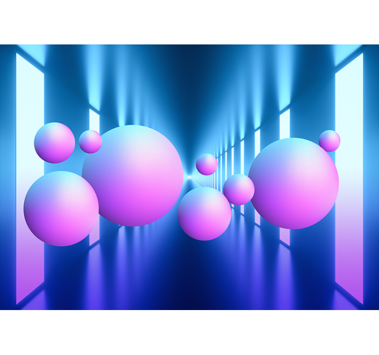 Abstract fotobehang vliegende sferen illusie - TenStickers