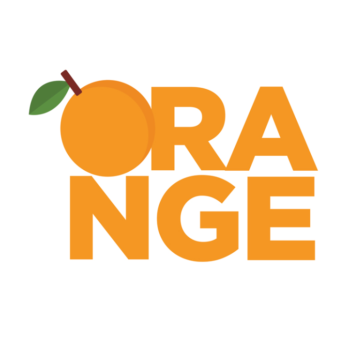 Oranje fruitontwerp fotobehang andere bloemen - TenStickers