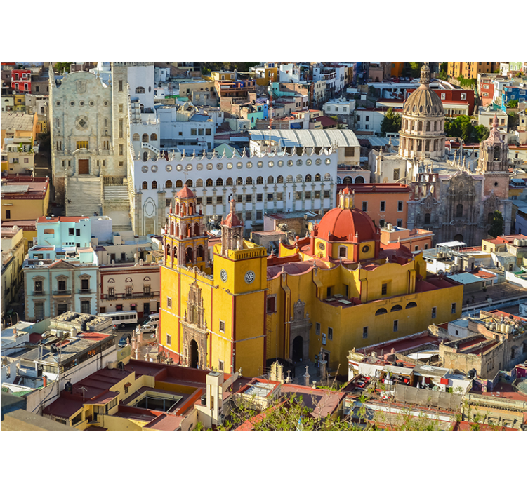 Historische gele kathedraal fotobehang steden en landen - TenStickers