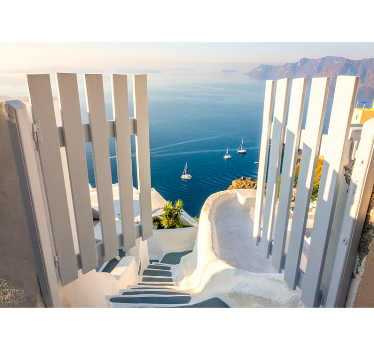 Zeilboten over de oceaan fotobehang landschap - TenStickers