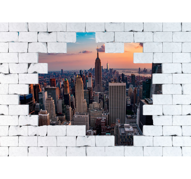 Foto behang new york zonsondergang skyline - TenStickers