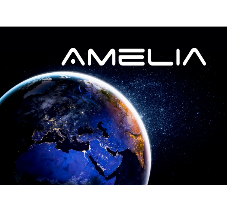 Wereldbol en sterren foto behang ruimte - TenStickers