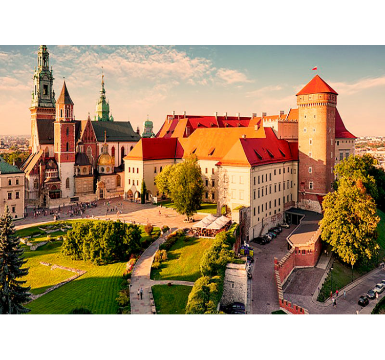 Historisch kasteellandschap fotobehang steden en landen - TenStickers