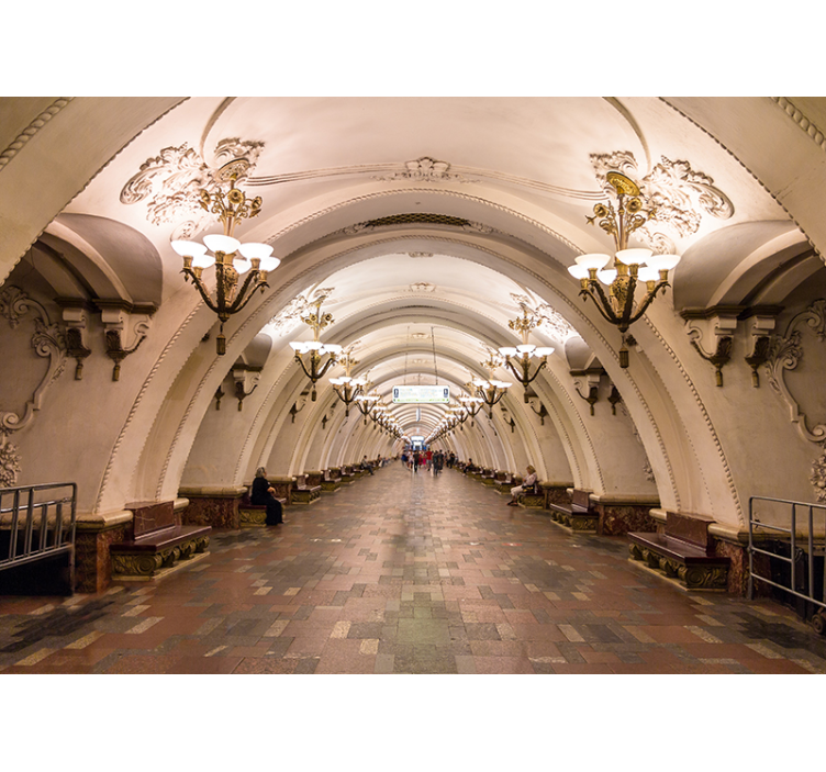 Grote ondergrondse passage fotobehang steden en landen - TenStickers