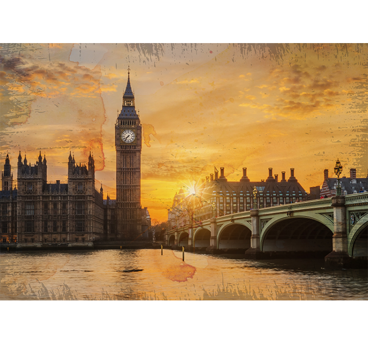 Historische zonsondergang in londen fotobehang London - TenStickers