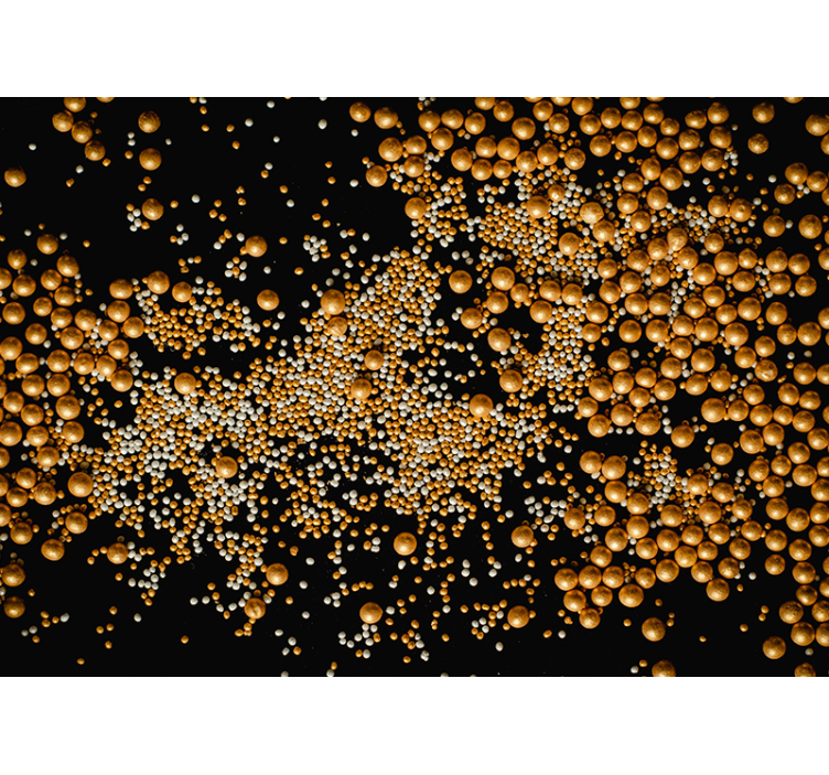 Abstract fotobehang gouden bolpatroon - TenStickers