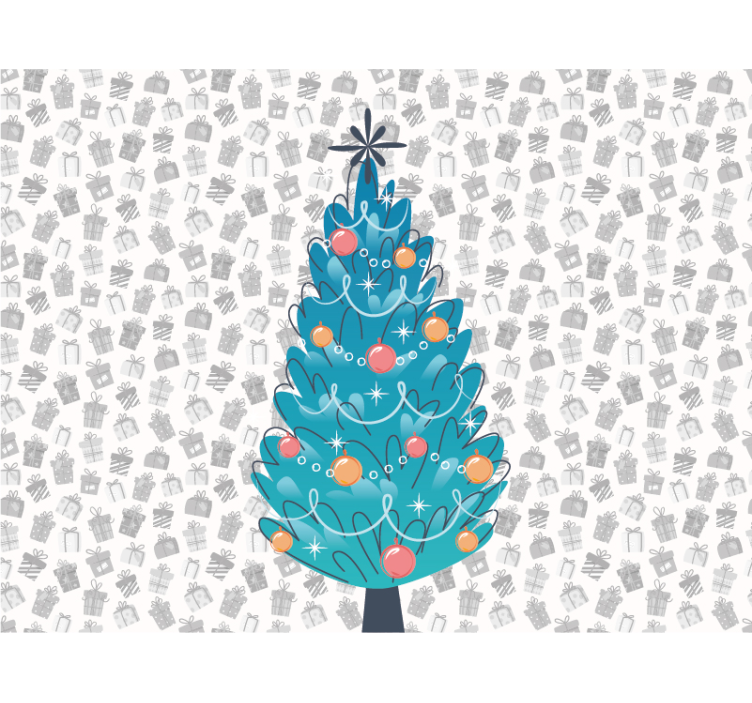 Feestelijke dierenbijeenkomst fotobehang kerst - TenStickers