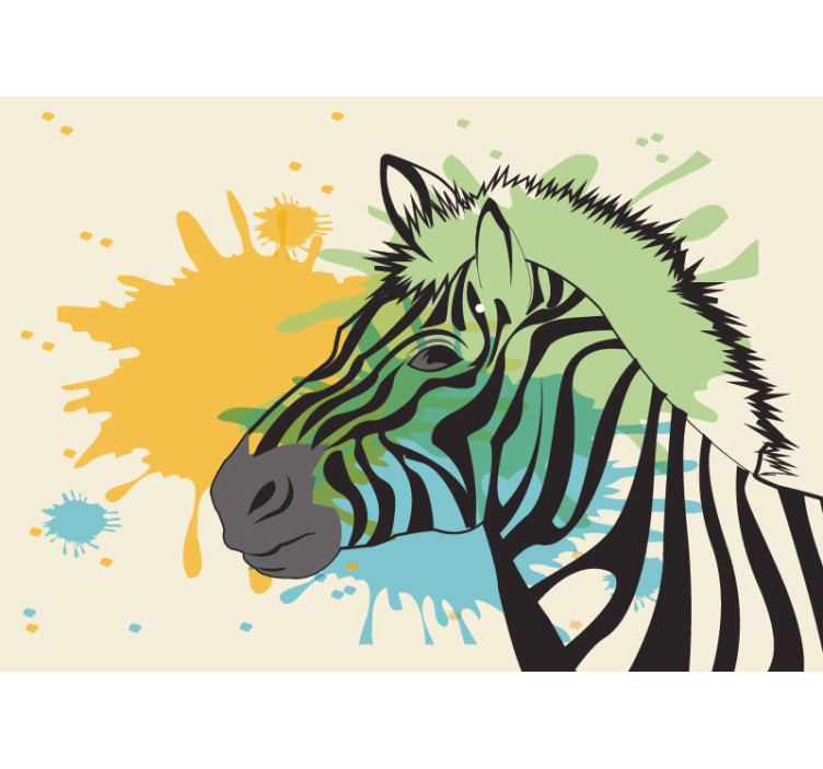 Fotobehang dieren zebra spetter kunst - TenStickers