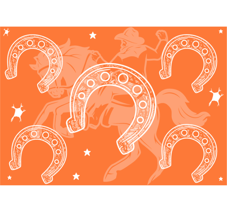 Fotobehang voertuigen paardenhoef rodeo scène - TenStickers