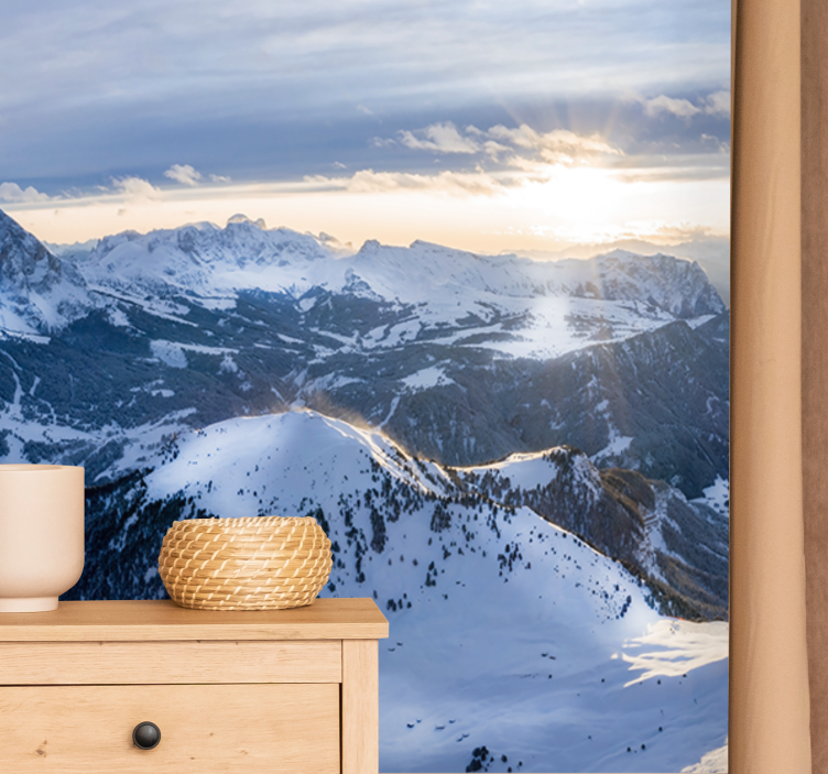 Alpen zonsopgang panorama foto behang bergen - TenStickers