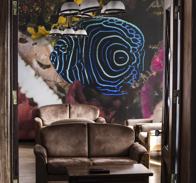 Fotobehang dieren blauwe vissen patroon - TenStickers