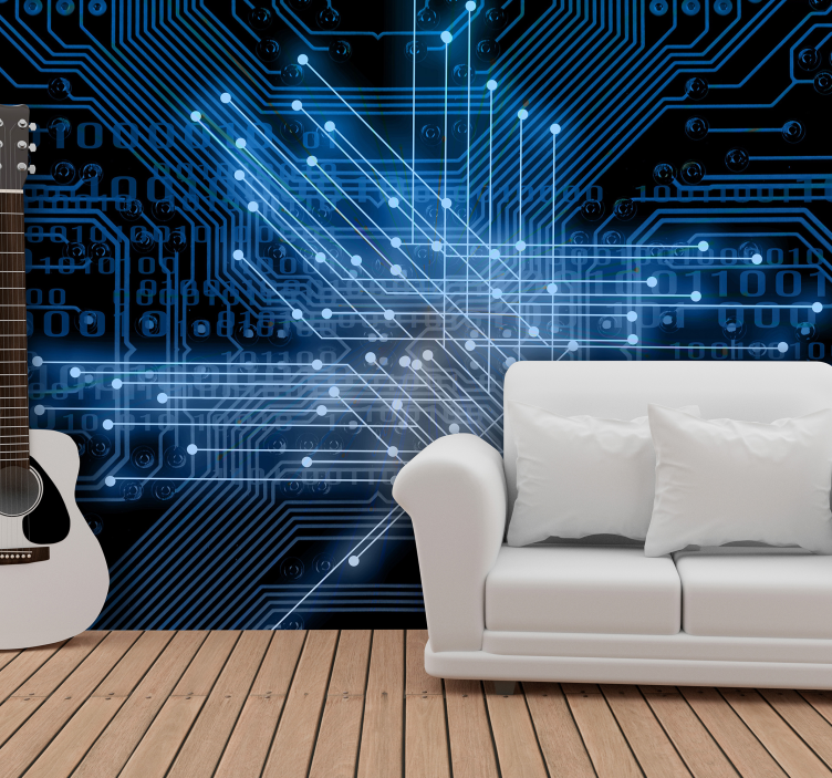 Circuits lichtstromen abstract fotobehang - TenStickers