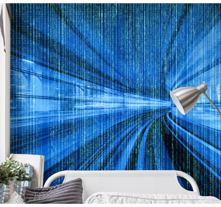 Dynamische digitale stroom abstract fotobehang - TenStickers