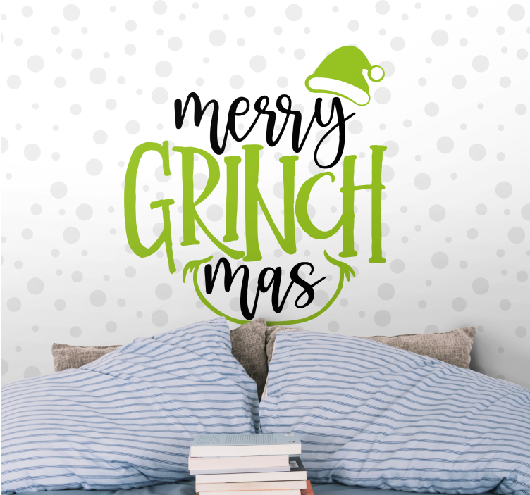 Feestelijke grinch-groet fotobehang kerst - TenStickers