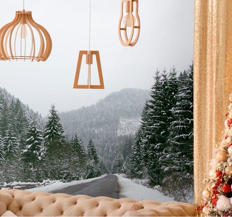 Foto behang bergen ijzige berglandschap - TenStickers